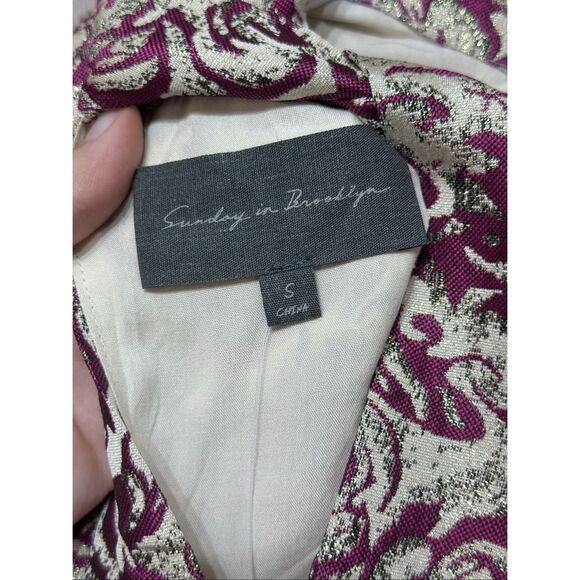 NWT Sunday in Brooklyn Brocade Back Bow Mini Shift Dress Women's Small - Picture 5 of 12